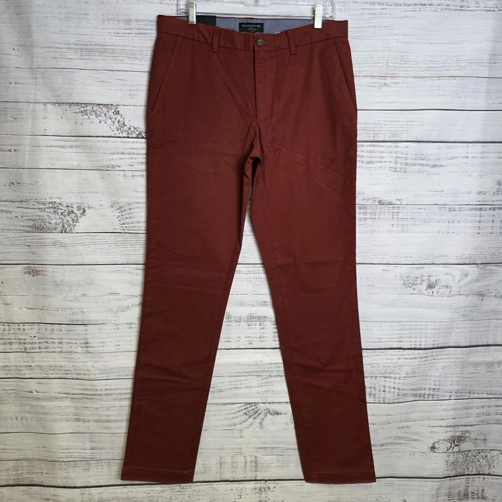 New Banana Republic Aiden Chino Pants Mens‎ 32x36 Measure 34x35 Slim Fit Orange